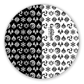 Коврик для мышки круглый с принтом Genshin Impact в Санкт-Петербурге, резина и полиэстер | круглая форма, изображение наносится на всю лицевую часть | Тематика изображения на принте: anime | game | zelda | аниме | геншин | дилюк | игра | импакт | итэр | люмин | молитва | паймон | тейват