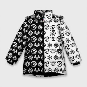 Зимняя куртка для девочек 3D с принтом Genshin Impact в Санкт-Петербурге, ткань верха — 100% полиэстер; подклад — 100% полиэстер, утеплитель — 100% полиэстер. | длина ниже бедра, удлиненная спинка, воротник стойка и отстегивающийся капюшон. Есть боковые карманы с листочкой на кнопках, утяжки по низу изделия и внутренний карман на молнии. 

Предусмотрены светоотражающий принт на спинке, радужный светоотражающий элемент на пуллере молнии и на резинке для утяжки. | anime | game | zelda | аниме | геншин | дилюк | игра | импакт | итэр | люмин | молитва | паймон | тейват