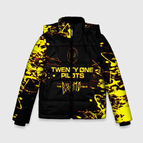 Зимняя куртка для мальчиков 3D с принтом TWENTY ONE PILOTS TOP. в Санкт-Петербурге, ткань верха — 100% полиэстер; подклад — 100% полиэстер, утеплитель — 100% полиэстер | длина ниже бедра, удлиненная спинка, воротник стойка и отстегивающийся капюшон. Есть боковые карманы с листочкой на кнопках, утяжки по низу изделия и внутренний карман на молнии. 

Предусмотрены светоотражающий принт на спинке, радужный светоотражающий элемент на пуллере молнии и на резинке для утяжки | 21 pilots | blurryface | fbr | fueled by ramen | fueledbyramen | heathens | heavydirtysoul | josh dun | music | music video | official | stressed out | top | tp | trench | twenty one pilots | twentyonepilots | tyler joseph 