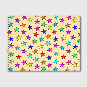 Альбом для рисования с принтом Детские звезды на песке в Санкт-Петербурге, 100% бумага
 | матовая бумага, плотность 200 мг. | baby | colorfull | disco | kids | stars | девочкам | детские рисунки | детям | диско | звездочки | звезды | конфетти | лето | малыш | ночные | орнамент | песок | пляж | праздник | радужные | разноцветный узор