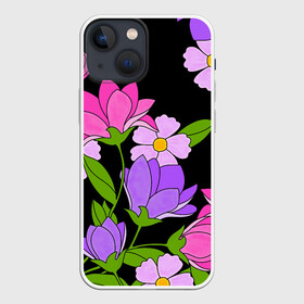 Чехол для iPhone 13 mini с принтом Ночные цветы в Санкт-Петербурге,  |  | fashion | flowers | бабушка | букет | бутоны | весна | ветки | девушкам | дочь | зелень | лаванда | лепестки | лето | лилии | листья | лучшая | мама | ночь | пионы | подарок | поляна | природа | растения | розы