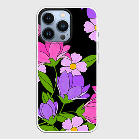 Чехол для iPhone 13 Pro с принтом Ночные цветы в Санкт-Петербурге,  |  | fashion | flowers | бабушка | букет | бутоны | весна | ветки | девушкам | дочь | зелень | лаванда | лепестки | лето | лилии | листья | лучшая | мама | ночь | пионы | подарок | поляна | природа | растения | розы