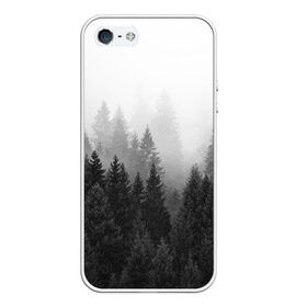 Чехол для iPhone 5/5S матовый с принтом Туманный лес в Санкт-Петербурге, Силикон | Область печати: задняя сторона чехла, без боковых панелей | tegunvteg | деревья | лес | листья | природа | темный лес | туман | туманный лес
