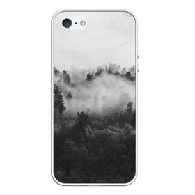 Чехол для iPhone 5/5S матовый с принтом Лес в Санкт-Петербурге, Силикон | Область печати: задняя сторона чехла, без боковых панелей | tegunvteg | деревья | лес | листья | природа | темный лес | туман | туман в лесу