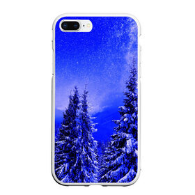 Чехол для iPhone 7Plus/8 Plus матовый с принтом Зимний лес в Санкт-Петербурге, Силикон | Область печати: задняя сторона чехла, без боковых панелей | tegunvteg | деревья | зима | зимний лес | лес | листья | мороз | природа | снег | темный лес