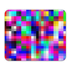 Коврик для мышки прямоугольный с принтом РАЗНОЦВЕТНЫЕ ПИКСЕЛИ / КУБЫ в Санкт-Петербурге, натуральный каучук | размер 230 х 185 мм; запечатка лицевой стороны | abstraction | cube | geometry | hexagon | neon | paints | stripes | texture | triangle | абстракция | брызги | геометрия | краски | кубы | неон | соты | текстура