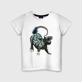 Детская футболка хлопок с принтом персонаж крыса в Санкт-Петербурге, 100% хлопок | круглый вырез горловины, полуприлегающий силуэт, длина до линии бедер | Тематика изображения на принте: вымышленный | крыса | мышь | персонаж | рисунок | свечение