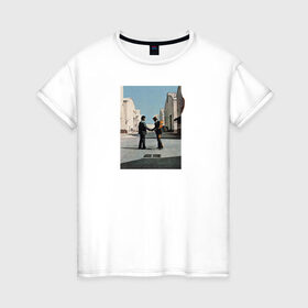Женская футболка хлопок с принтом Pink Floyd в Санкт-Петербурге, 100% хлопок | прямой крой, круглый вырез горловины, длина до линии бедер, слегка спущенное плечо | pink floyd | wish you were here | альбом | музыка | пинк флойд | рок