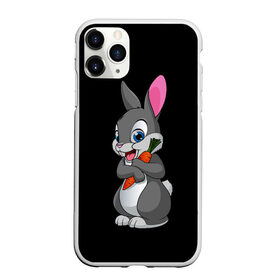 Чехол для iPhone 11 Pro матовый с принтом ЗАЙКА в Санкт-Петербурге, Силикон |  | Тематика изображения на принте: bunny | cartoon | hare | rabbit | белый | зайчик | заяц | кролик | морковка | мультик | серый