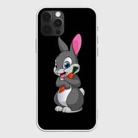 Чехол для iPhone 12 Pro Max с принтом ЗАЙКА в Санкт-Петербурге, Силикон |  | Тематика изображения на принте: bunny | cartoon | hare | rabbit | белый | зайчик | заяц | кролик | морковка | мультик | серый
