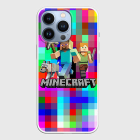 Чехол для iPhone 13 Pro с принтом MINECRAFT | МАЙНКРАФТ в Санкт-Петербурге,  |  | Тематика изображения на принте: block | creeper | cube | minecraft | pixel | tnt | блок | геометрия | крафт | крипер | кубики | майнкрафт | пиксели | тнт