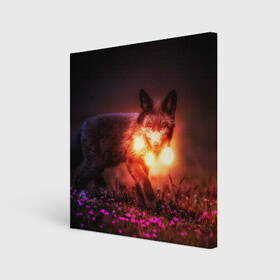 Холст квадратный с принтом Лисица с фонариками в Санкт-Петербурге, 100% ПВХ |  | Тематика изображения на принте: fox | foxy | животное | звери | лиса | лисенок | лисичка | милая | рыжая | фокс