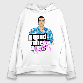 Женское худи Oversize хлопок с принтом Grand Theft Auto Vice City в Санкт-Петербурге, френч-терри — 70% хлопок, 30% полиэстер. Мягкий теплый начес внутри —100% хлопок | боковые карманы, эластичные манжеты и нижняя кромка, капюшон на магнитной кнопке | 4 | 5 | five | games | grand theft auto | gta | gta v | los santos | online | rockstar | san andreas | великое авто воровство | гта | гташка | игры | логотип | лос сантос | майкл | мафия | ограбление | онлайн | пеф | рокстар | самп | сан андреас 