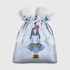 Подарочный 3D мешок с принтом  Принцесса Ежевичка  в Санкт-Петербурге, 100% полиэстер | Размер: 29*39 см | princess | девочка | девочка с синими волосами