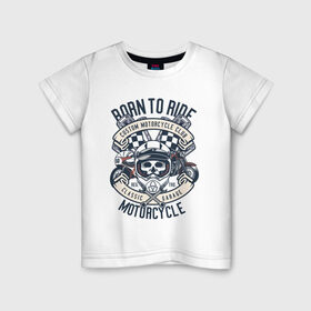 Детская футболка хлопок с принтом кастомный мотоклуб в Санкт-Петербурге, 100% хлопок | круглый вырез горловины, полуприлегающий силуэт, длина до линии бедер | club | motorcycle | мотоклуб | мотоцикл