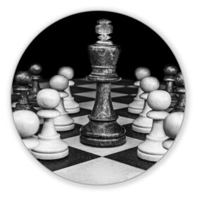 Коврик для мышки круглый с принтом Шахматы в Санкт-Петербурге, резина и полиэстер | круглая форма, изображение наносится на всю лицевую часть | Тематика изображения на принте: доска | игра | игровая | игры | короли | король | логика | настольная | настольные | пешка | пешки | спорт | туча | шахматный | шахматы