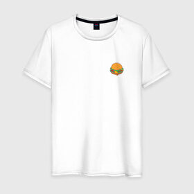Мужская футболка хлопок с принтом Бургер в Санкт-Петербурге, 100% хлопок | прямой крой, круглый вырез горловины, длина до линии бедер, слегка спущенное плечо. | hamburger | бургер | бутерброд | гамбургер | еда | фастфуд