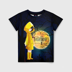 Детская футболка 3D с принтом Little Nightmares 2 в Санкт-Петербурге, 100% гипоаллергенный полиэфир | прямой крой, круглый вырез горловины, длина до линии бедер, чуть спущенное плечо, ткань немного тянется | little nightmares | страшилка | страшная игра | ужас | хоррор