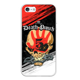 Чехол для iPhone 5/5S матовый с принтом Five Finger Death Punch [7] в Санкт-Петербурге, Силикон | Область печати: задняя сторона чехла, без боковых панелей | 5fdp | 5фдп | ffdp | five finger death punch | metal | music | skeleton | sounds | метал | музыка | рок | череп