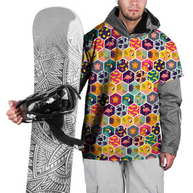 Накидка на куртку 3D с принтом Тропический коллаж в Санкт-Петербурге, 100% полиэстер |  | еда | животные | лето | природа | рисунок | текстура | тропики | тропический | фрукты | хипстер