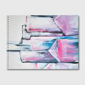 Альбом для рисования с принтом Цветные мелки в Санкт-Петербурге, 100% бумага
 | матовая бумага, плотность 200 мг. | живопись | краски | красный | линии | мазки | масляные краски | розовый | синий | цветные мелки
