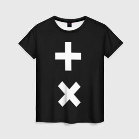 Женская футболка 3D с принтом Martin Garrix в Санкт-Петербурге, 100% полиэфир ( синтетическое хлопкоподобное полотно) | прямой крой, круглый вырез горловины, длина до линии бедер | гаррикс | знаки | кресты | мартин | плюсы