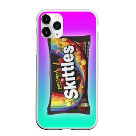 Чехол для iPhone 11 Pro матовый с принтом Skittles | Черный в Санкт-Петербурге, Силикон |  | Тематика изображения на принте: black | skittles | sweet heat | градиент | зеленый | радуга | розовый | синий | скитлс | черный