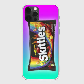 Чехол для iPhone 12 Pro Max с принтом Skittles | Черный в Санкт-Петербурге, Силикон |  | black | skittles | sweet heat | градиент | зеленый | радуга | розовый | синий | скитлс | черный