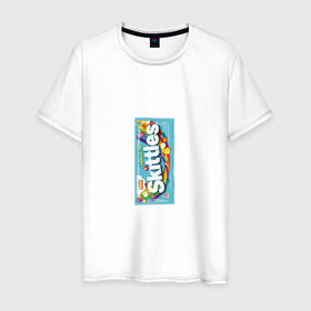 Мужская футболка хлопок с принтом Skittles | Голубой в Санкт-Петербурге, 100% хлопок | прямой крой, круглый вырез горловины, длина до линии бедер, слегка спущенное плечо. | blue | freeze pop | limited edition | skittles | скитлс