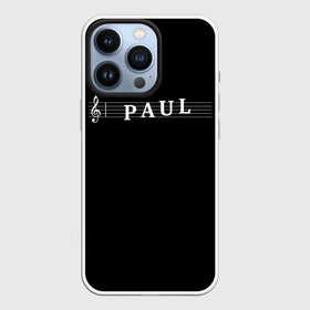 Чехол для iPhone 13 Pro с принтом Paul в Санкт-Петербурге,  |  | clef | instrument | music | musical | name | notation | note | notes | paul | tablature | treble | грамота | имя | инструмент | ключ | музыка | музыкальный | нота | нотная | ноты | павел | паша | скрипичный | табулатура