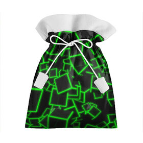 Подарочный 3D мешок с принтом Cyber cube в Санкт-Петербурге, 100% полиэстер | Размер: 29*39 см | Тематика изображения на принте: 3д кубики | cyber cube | кибер куб | куб | неоновые кубики