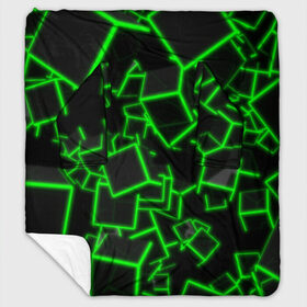 Плед с рукавами с принтом Cyber cube в Санкт-Петербурге, 100% полиэстер | Закругленные углы, все края обработаны. Ткань не мнется и не растягивается. Размер 170*145 | 3д кубики | cyber cube | кибер куб | куб | неоновые кубики