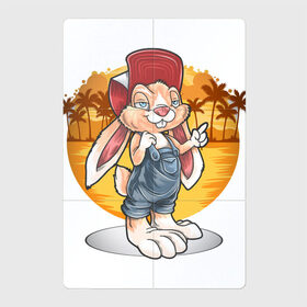 Магнитный плакат 2Х3 с принтом Красивый кролик в Санкт-Петербурге, Полимерный материал с магнитным слоем | 6 деталей размером 9*9 см | ищу подопытного кролика | кролик | кролик с пистолетами: измайлов | кролик с черепом | следуй за белым кроликом