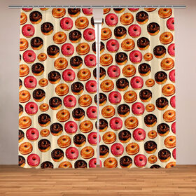 Фотошторы с принтом Пончики в Санкт-Петербурге, Блэкаут (светозащита 90%) / Габардин (светозащита 40% | 2 полотна шириной по 145 см; Высота 200-300 см; Крепление: шторная лента (на крючки); | еда | колечки | кольцо | конфеты | круг | пища | пончик | пончики | разноцветные пончики | сладкие пончики | сладкое
