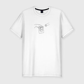 Мужская футболка хлопок Slim с принтом Вискас в Санкт-Петербурге, 92% хлопок, 8% лайкра | приталенный силуэт, круглый вырез ворота, длина до линии бедра, короткий рукав | вискас | животные | искусство | кот | котик | прикол | сотворение адама | юмор