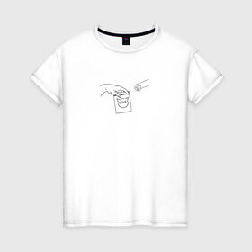 Женская футболка хлопок с принтом Вискас в Санкт-Петербурге, 100% хлопок | прямой крой, круглый вырез горловины, длина до линии бедер, слегка спущенное плечо | вискас | животные | искусство | кот | котик | прикол | сотворение адама | юмор