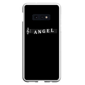 Чехол для Samsung S10E с принтом Angel в Санкт-Петербурге, Силикон | Область печати: задняя сторона чехла, без боковых панелей | angel | clef | instrument | music | musical | notation | note | notes | tablature | treble | ангел | грамота | инструмент | ключ | музыка | музыкальный | нота | нотная | ноты | скрипичный | табулатура