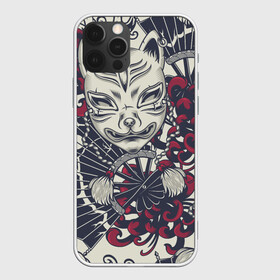 Чехол для iPhone 12 Pro Max с принтом Маска Кицунэ | Маска лисы в Санкт-Петербурге, Силикон |  | Тематика изображения на принте: кицуне | маска кицунэ | маска лисицы | маска лисы | японская маска | японские цветы | японский веер
