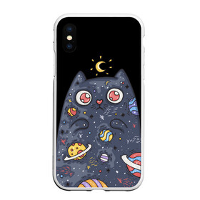 Чехол для iPhone XS Max матовый с принтом КОСМИЧЕСКИЙ КОТ в Санкт-Петербурге, Силикон | Область печати: задняя сторона чехла, без боковых панелей | артемис | астероиды | вселенная | галактика | диана | звезды | кометы | космос | кот | котенок | котик | луна | месяц | ночь | планеты | сейлор мун | туманность | черная кошка