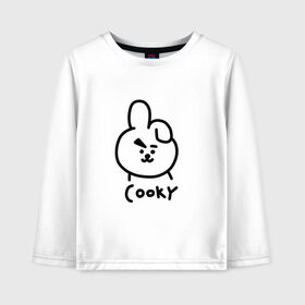 Детский лонгслив хлопок с принтом COOKY | BTS в Санкт-Петербурге, 100% хлопок | круглый вырез горловины, полуприлегающий силуэт, длина до линии бедер | army | bangtan boys | bt21 | bts | bts stickers | chimmy | cooky | k pop | koya | mang | monster | rap monster | rapmon | rj | rm | shooky | tata | van | бтс | ви | джей хоуп | джонгук | кейпоп | реп монстр | стикеры bts | сюга | чимин | чин