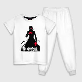 Детская пижама хлопок с принтом Кэн Канэки | Tokyo Ghoul в Санкт-Петербурге, 100% хлопок |  брюки и футболка прямого кроя, без карманов, на брюках мягкая резинка на поясе и по низу штанин
 | anime | kaneki ken | tokyo ghoul | tokyo ghoul: re | аниме | анимэ | гули | джузо сузуя | канеки кен | кузен йошимура | наки | нишики нишио | ре | ренджи йомо | ризе камиширо | токийский гуль | тоука киришима | ута
