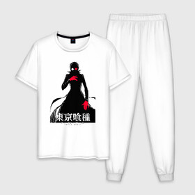 Мужская пижама хлопок с принтом Кэн Канэки | Tokyo Ghoul в Санкт-Петербурге, 100% хлопок | брюки и футболка прямого кроя, без карманов, на брюках мягкая резинка на поясе и по низу штанин
 | anime | kaneki ken | tokyo ghoul | tokyo ghoul: re | аниме | анимэ | гули | джузо сузуя | канеки кен | кузен йошимура | наки | нишики нишио | ре | ренджи йомо | ризе камиширо | токийский гуль | тоука киришима | ута