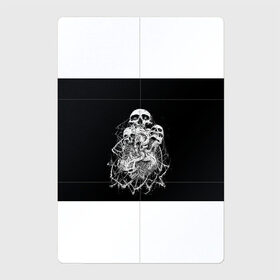 Магнитный плакат 2Х3 с принтом ЧЕРЕПА в Санкт-Петербурге, Полимерный материал с магнитным слоем | 6 деталей размером 9*9 см | black | death | horror | metal | skull | white | арт | белый | зомби | кости | паутина | скелет | череп | черный