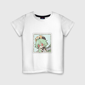 Детская футболка хлопок с принтом Сахароза в Санкт-Петербурге, 100% хлопок | круглый вырез горловины, полуприлегающий силуэт, длина до линии бедер | Тематика изображения на принте: арт | милая девочка | рисунок | сахароза | учёный | чиби | чиби персонаж