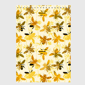 Скетчбук с принтом Разные Пчелы в Санкт-Петербурге, 100% бумага
 | 48 листов, плотность листов — 100 г/м2, плотность картонной обложки — 250 г/м2. Листы скреплены сверху удобной пружинной спиралью | bee | букет | животные | крылья | медовый | насекомые | паттерн | полосатый | пятна | соты | текстура | узор | цветы