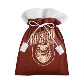 Подарочный 3D мешок с принтом Русский медведь капитан в Санкт-Петербурге, 100% полиэстер | Размер: 29*39 см | grizzly bear | russia | russian bear | ussr | гризли | дикий | косолапый | медвежонок | миша | мишка | мишутка | патриот | разъярённый | россия | русский медведь | ссср