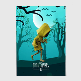 Постер с принтом Little Nightmares 2 в Санкт-Петербурге, 100% бумага
 | бумага, плотность 150 мг. Матовая, но за счет высокого коэффициента гладкости имеет небольшой блеск и дает на свету блики, но в отличии от глянцевой бумаги не покрыта лаком | little nightmares | страшилка | страшная игра | ужас | хоррор