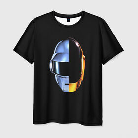 Мужская футболка 3D с принтом Daft Punk в Санкт-Петербурге, 100% полиэфир | прямой крой, круглый вырез горловины, длина до линии бедер | ги мануэль де омем кристо | ню диско | синти поп | техно | тома бангальтер | фанк | французский хаус | электроник рок