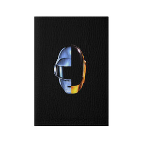 Обложка для паспорта матовая кожа с принтом Daft Punk в Санкт-Петербурге, натуральная матовая кожа | размер 19,3 х 13,7 см; прозрачные пластиковые крепления | ги мануэль де омем кристо | ню диско | синти поп | техно | тома бангальтер | фанк | французский хаус | электроник рок