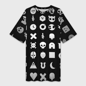 Платье-футболка 3D с принтом Любовь смерть и роботы в Санкт-Петербурге,  |  | лого | минимализм | рисунок | сериал | стикеры
